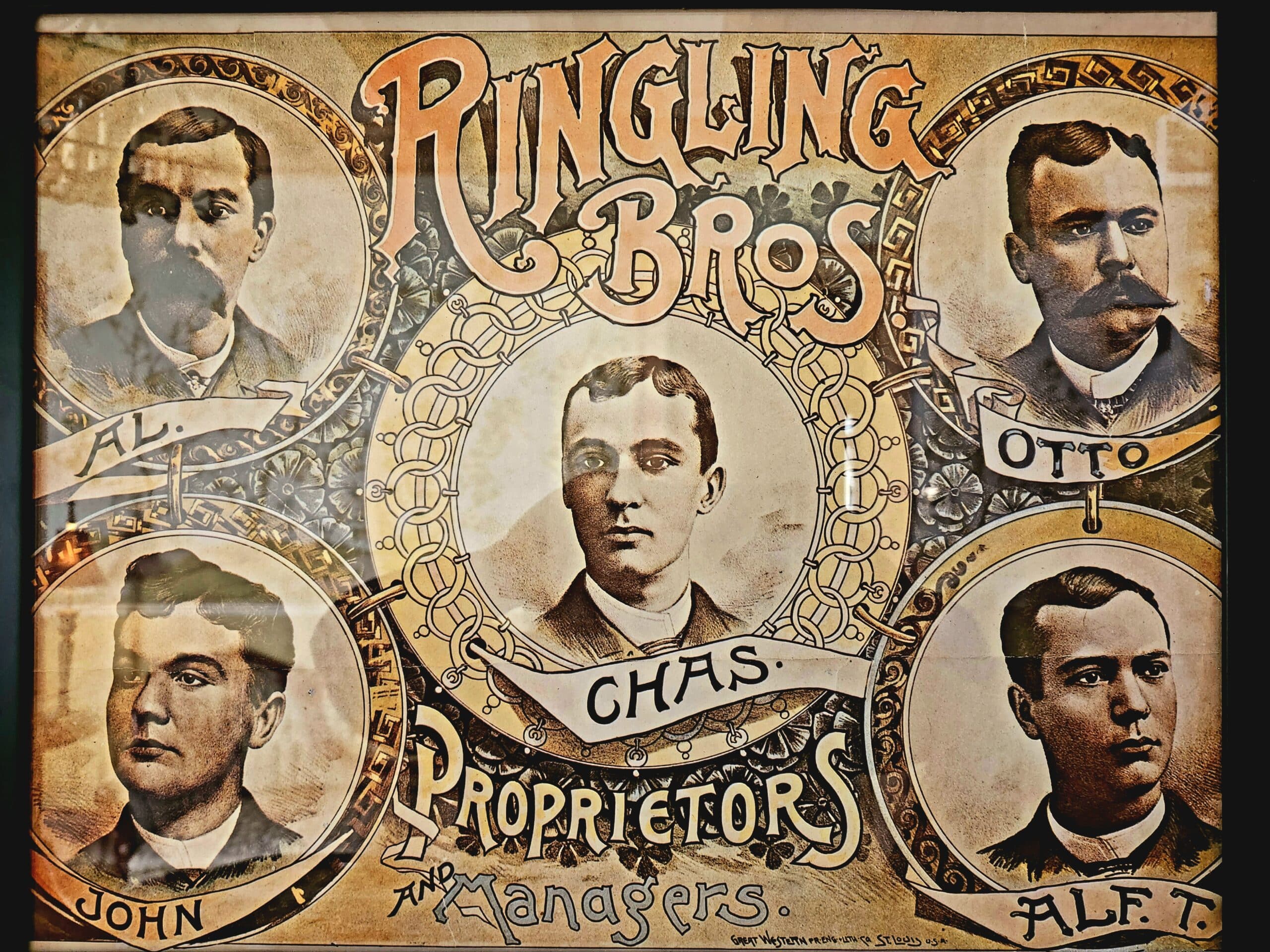 Ringling Brothers Cicus Poster with 5 Brothers