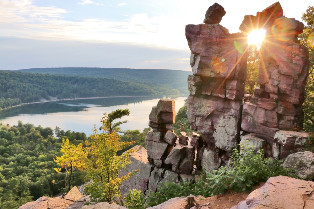 Devil's Lake Trails near our Baraboo bed and breakfast, photo of the famed rock formation at this Wisconsin State Park