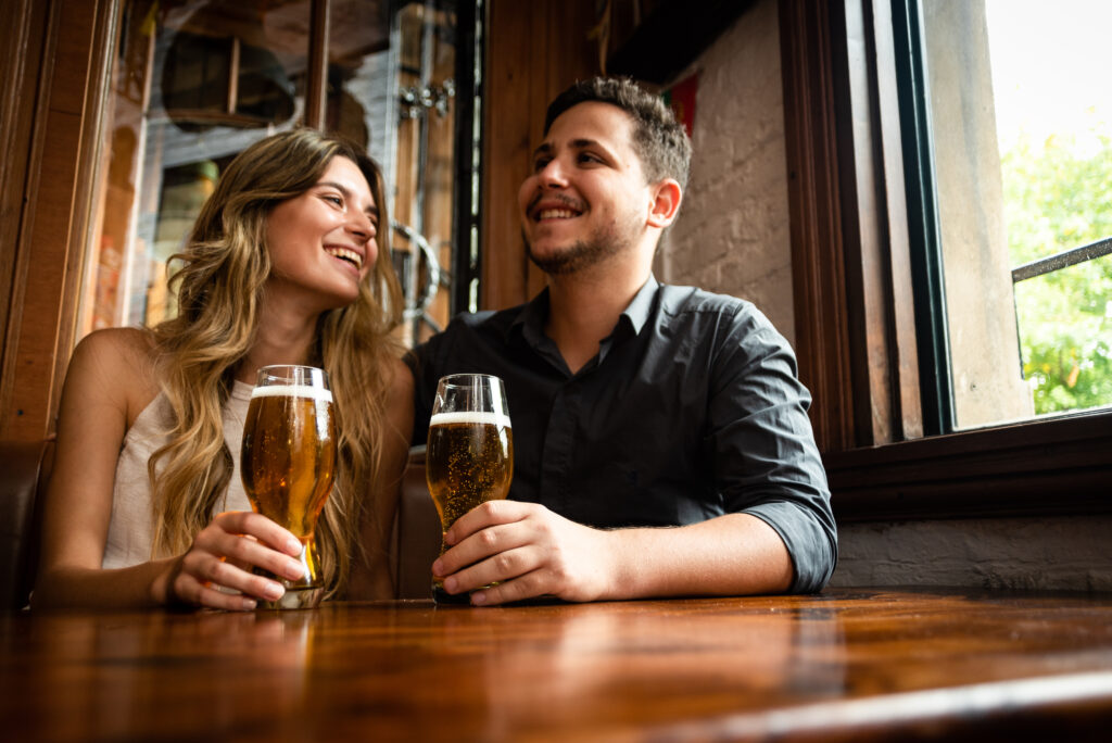 Don't Miss This Unique Baraboo Brewery 4 Young man and woman enjoy beer at unique Baraboo brewery- Al. Ringling Brewery.
