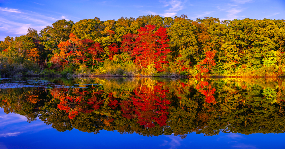 Mirror Lake is one of the best things to do in Wisconsin in the fall.
